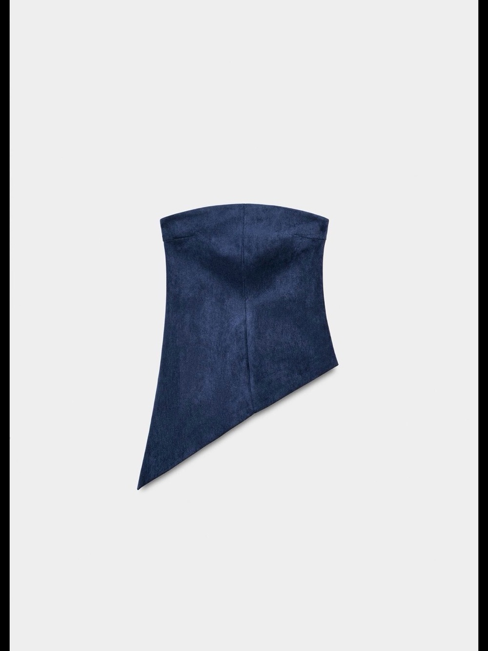 Zara Navy Strapless Asymmetric Top